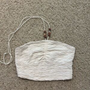 SHEIN cream Halter top with beads